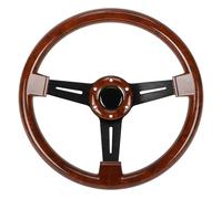 aleawol 350 mm Volant en Bois, 14 Pouces Volant en Acajou Classique avec Kit Klaxon pour Auto Modification Retrofit