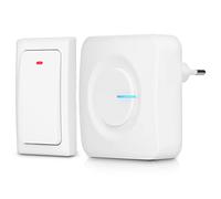 Alecto ADB30WT Sonnette sans Fil Cinétique - Fonctionne sans Piles ni Câbles - Étanche IP44, Portée Jusqu’à 200 m, 36 Mélodies, Volume Réglable, Extensible Jusqu’à 6 Récepteurs