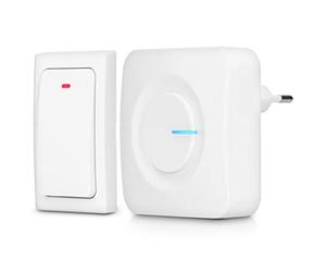 Alecto ADB30WT Sonnette sans Fil Cinétique - Fonctionne sans Piles ni Câbles - Étanche IP44, Portée Jusqu’à 200 m, 36 Mélodies, Volume Réglable, Extensible Jusqu’à 6 Récepteurs