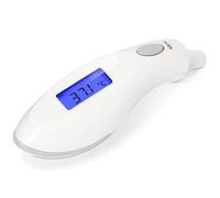Alecto Baby BC-27 Thermomètre auriculaire infrarouge - mesure précise en 2 secondes, écran digital lumineux, mémorise 10 mesures, facile à utiliser, avec boîte de rangement et pile incluse