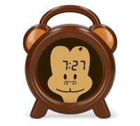 Alecto Réveil BC-100 Monkey – Veilleuse sans fil rechargeable, conscience du temps, singe marron