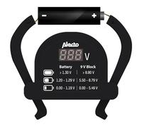Alecto BTT2 Testeur de batterie - Avec affichage numérique - Pour vérifier l'état de charge - Idéal pour AAA, AA, C, D (1,5 V & 9 V) - Testeur de batterie - Appareil de mesure - Noir