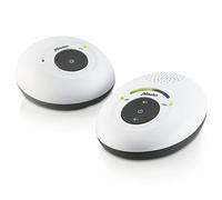 Alecto DECT Babyphone - Babyphone Audio avec 300m de portée - Baby Monitor Full ECO - Adaptateur et Piles Rechargeables Inclus - 100% sans interférences - Blanc/Gris