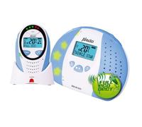 Babyphone Alecto DBX-88 Eco DECT Longue portée jusqu'à 300 m. avec Fonction interphone, veilleuse, afficheur de température, Alarme, afficheur de Bruit LED et 5 berceuses intégrées.