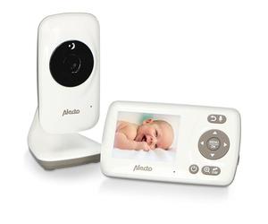 Alecto DVM-71 Babyphone Camera, Camera Bebe, Camera Bebe Surveillance - Visiophone Bebe Longue Portée Moniteur Bébé avec Caméra Vidéo Orientable - Extensible avec DVM-71C - Fonction VOX - Blanc