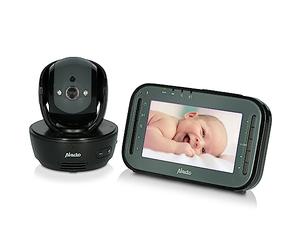 Alecto DVM200MBK Babyphone sans fil avec caméra contrôlable - 100 % sans interférence - Moniteur d'intérieur pour bébé avec vision nocturne et longue portée jusqu'à 300 mètres - 11 cm - Écran
