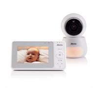 Alecto DVM2043 - Babyphone avec caméra, Grand écran Couleur 4,3" et veilleuse - Télécommandé - Blanc
