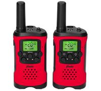 Alecto FR-115RD - Set de Deux talkies-Walkies pour Enfants - Walki Talki avec portée jusqu'à 7 kilomètres - Walky Talky 8 canaux - Lampe de Poche intégrée - écran éclairé - Red