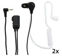 Alecto FRH-10 DUO - Ecouteurs tube d'air talkie-walkie, pack de 2, noir Transparent G
