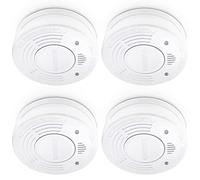 Alecto SA-110 Quad Smoke Detector with 10 Year Battery and Sensor Life, Easy to Install, 85 dB, Pack of 4