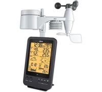 Alecto WS-4700 Station météo professionnelle - capteur extérieur 868 MHz, température int./ext., humidité, pression, vent, pluie, prévisions animées, alarme min/max, affichage clair - Noir