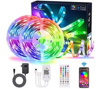 ALED LIGHT Ruban Led Bluetooth 20M, 5050 Kit de Bande LED RGB 2×10M Musique Sync Contrôlé par APP du Smartphone Avec Récepteur IR, Bande Lumineuse pour Décoration Maison DIY Chambre