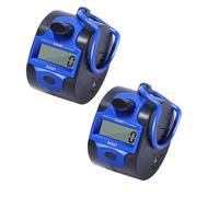 ALEEIK Lot de 2 compteurs manuels à cliquetis à 5 chiffres - Compteur de personnes rond - Compteur de rangs pour coaching, tricot, golf