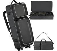 Aleemin Étui souple à roulettes pour contrôleur DJ avec roulettes compatible avec DDJ FLX10 1000 REV7 SC LIVE 4 PRIME 2, sac DJ souple avec plusieurs poches, étui à roulettes pour contrôleur DJ et