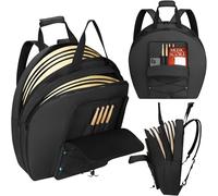 Aleemin Sac de transport rembourré épais pour cymbales avec plusieurs compartiments, sangle à dos et poignée de transport, housse souple avec plusieurs poches pour cymbales et accessoires de batterie