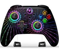 ALEEMTRY Manette sans fil pour Switch avec joystick RVB, boutons programmables et synchronisés, 1000 mAh, pour Switch/Lite/OLED