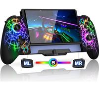 ALEEMTRY Manette Switch, Switch Manette Sans Fil pour Switch/OLED Mode Portable avec Bâtons à Effet Hall/Turbo/1000mAh/Programmable/Gyroscope à 6 Axes, Grande Poignée Manette de Switch