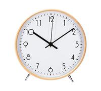 ALEENFOON 8.6 Pouces Horloge en Bois Murales Silencieuse de Salon Cuisine Modernes Design Pendules Murales 22cm Horloge à Quartz Suspendue Horloge Murale Horloge de Table Analogique (Blanc)