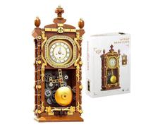 ALEENFOON Vintage Pendules et Horloges Ensemble de Blocs de Construction avec Fonction Horloge Réelle Décoration D'intérieur, Cadeau Créatif pour Adultes, Adolescents et Enfants
