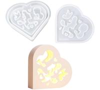 ALEFBET Moule en silicone pour la fête des mères, maman embrasse enfant, moule en silicone, forme de cœur, moule en plâtre pour moulage, résine époxy, ornements de fête des mères (mère embrasse