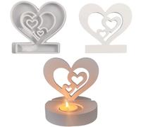 ALEFBET Moules en silicone - Bougeoir - Combinaison DIY - Moule en silicone - Bougeoir - Nouvelles idées - Bougeoir - Moules en plâtre pour couler (amour)