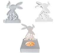 ALEFBET Moules en silicone - Bougeoir - Combinaison DIY - Moule en silicone - Bougeoir - Nouvelles idées - Bougeoir - Moules en plâtre pour couler (insert Rabbit D)