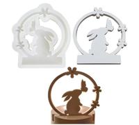 ALEFBET Moules en silicone - Bougeoir - Combinaison DIY - Moule en silicone - Bougeoir - Nouvelles idées - Bougeoir - Moules en plâtre pour couler (insert Rabbit B)