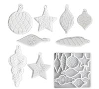 ALEFBET Moules en silicone de Noël - Pendentif de Noël - Moule en silicone - Pendentif en silicone - Moules en plâtre pour couler - Moules en résine époxy pour la fabrication de décorations de Noël