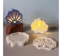 ALEFBET X1100 Moule en silicone en forme de coquillage pour LED, en forme de coquillage, couronne lumineuse, moule en plâtre pour couler, résine époxy