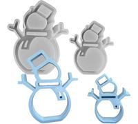 ALEFBET YG826X - Lot de 2 moules en silicone de Noël - Bonhomme de neige - Moules en silicone - Moules en plâtre pour coulée - Moules en résine époxy