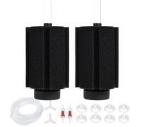 ALEGI Filtre éponge bio pour aquarium avec support en céramique pour aquariums clairs et silencieux pour crevettes Betta Fry Tiny Fish Tank (lot de 2)