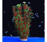 ALEGI Grandes Plantes d'aquarium artificielles en Plastique - Décoration sans Danger pour Tous Les Poissons - 53,3 cm de Haut - Rouge et Vert