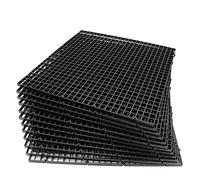 ALEGI Lot de 12 séparateurs en Plastique pour Aquarium - Caisse à œufs - Plateau inférieur - Grille d'isolation - Séparateur de vitre (L - 12 pièces) - Noir