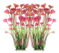 ALEGI Lot de 2 Grandes Plantes artificielles en Plastique pour Aquarium - sans Danger pour Tous Les Poissons - 40,6 cm - Rouge