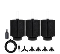 ALEGI Lot de 3 filtres éponge pour aquarium, 107 litres, filtre éponge silencieux avec pierre à air pour Betta Fry Crevettes et petits poissons