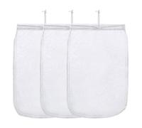 ALEGI Lot de 3 petits sacs filtrants pour aquarium extra fins, réutilisables 180 microns avec cordon de serrage pour filtres à résines extra fines (30,5 x 20,3 cm)