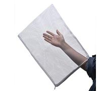 ALEGI Lot de 4 Grands Sacs filtrants en Maille pour Aquarium avec Fermeture éclair en Plastique, Sacs Blancs pour Boules biologiques, dissolvant d'ammoniaque 45,2 x 34,3 cm