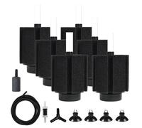 ALEGI Lot de 6 filtres éponge pour aquarium avec pierre à air, filtre éponge de 250 litres pour l'élevage de crevettes Betta