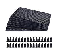 ALEGI Lot de 8 Compartiments en Plastique pour Aquarium - avec Support - Noir