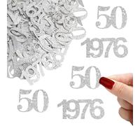 ALEGRE Confettis à paillettes pour 50e anniversaire - Grande décoration de 3,4 à 5 cm - Décoration de 50 ans - Pour homme - Décoration de table pour 50 ans - Décoration de mariage dorée - Décoration