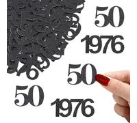 ALEGRE Confettis à paillettes pour 50e anniversaire - Grande décoration de 3,4 à 5 cm - Pour 50 ans - Pour homme et femme - Décoration de table - 50 ans - Pour homme 1976 - Décoration de mariage dorée