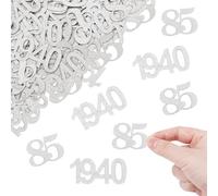 ALEGRE Lot de 100 confettis à paillettes pour 85e anniversaire - 3,3 à 5 cm - Pour homme et femme - Décoration de table - 1940 - Argenté - 85 ans