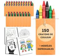 ALEJANDRO FUENTES AF® - 150 Mini Crayons de Cire pour Enfants | 25 Boîtes de 6 Couleurs | Petits Cadeaux pour Anniversaires, Fêtes Scolaires et Fin d’Année | Coloriages à Télécharger