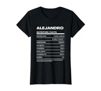 Alejandro Valeur Nutritive Nom Drôle T-Shirt Graphique avec Valeur, Femme, Noir, M