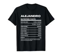 Alejandro Valeur Nutritive Nom Drôle T-Shirt Graphique avec Valeur, Homme, Noir, M