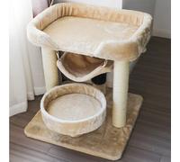 ALEjon Arbre à Chat Arbre à Chat Confortable, nid de Chat Moderne et Planche d'appui 2 en 1, Tour d'activité pour Chat avec hamac et Large Plate-Forme de Repos 25,6 Pouces d'intérieur