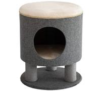 ALEjon Arbre à Chat Arbre à Chat Gris, Chaise nid de Chat et griffoirs Triple Usage, Maison de Jeu pour Chats d'intérieur, Chatons 18,5 Pouces d'intérieur