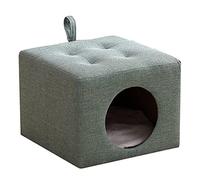 ALEjon Condo Cube pour Chat, Pouf Portable pour Animal Domestique, Chambre à Coucher, Salle de Jeux, Chambre d'enfant, lit pour Petit Chien, adapté aux Chats pesant Moins de 7,5 kg (Style : Style