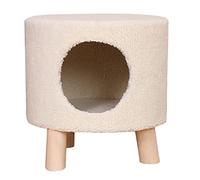 ALEjon Lit pour Chat Ottoman Multifonction pour Chat, Petite Maison Stable avec Pieds en Bois, largement utilisé pour Les Chatons/Petits Chiens/Lapins/Lapins (Couleur : Blanc)
