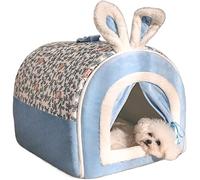 ALEjon Lit pour Chien apaisant Lit pour Animal de Compagnie Couleur Tente pour Animaux de Compagnie Lit de Grotte Impression Lit de Maison pour Chat Nid de Chat Auto-Chauffant Confortable Triangle
